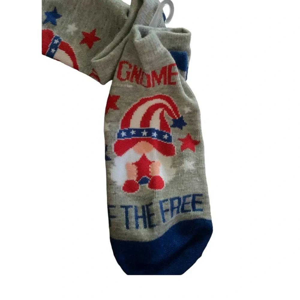 Patriotic Peace and Gnome Ankle Socks